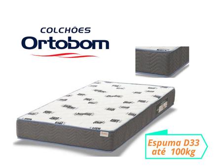 Imagem de Colchão Ortobom Espuma D33 Light Solteiro 88x188x14 (Kit 2 peças) + 2 Travesseiros Fibra 