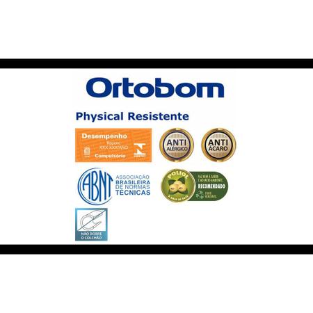 Imagem de Colchão Physical Resistente  "Liso" Casal (138x188x12) - Suporte ideal para pessoas até 60kg Ortobom