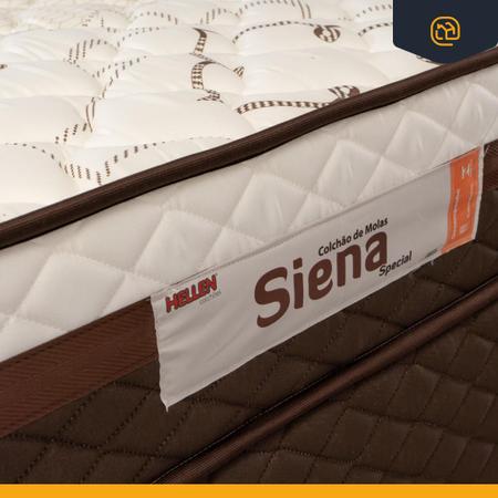Imagem de Colchão Queen Molas Ensacadas Siena 158x198x20cm Marrom Hellen - Suporta até 110kg por pessoa