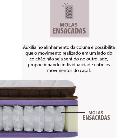 Imagem de Colchão Queen Sensation Premium Mola Ensacada com pillow Top Macio de Espuma HiperSoft + Viscoelástico BF Colchões