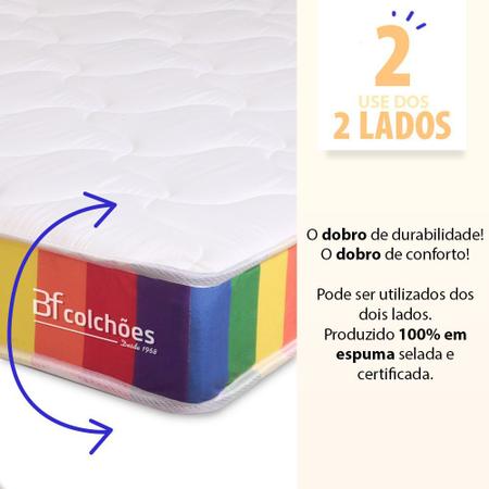 Imagem de Colchão Solteirão D33 A Vácuo Ortopédico Espuma Certificada 97x203x17cm BF Colchões