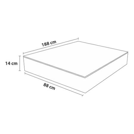 Imagem de Colchão Solteiro Active Espuma D33 14x88x188 Bege e Laranja