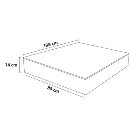 Imagem de Colchão Solteiro Advanced Mega Resistente Espuma D33/D20 (14x188x88 cm) Branco e Preto