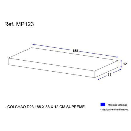 Imagem de Colchão Solteiro para cama 188 x 88 cm Multimóveis