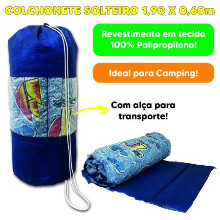 Imagem de Colchonete Acampamento Camping 1,90x60 cm Solteiro com Bolsa