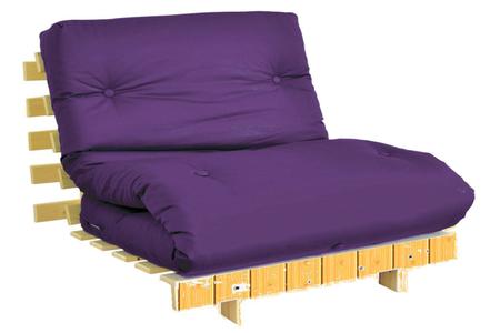 Imagem de Colchonete Futon Dobravel Enrolavel Solteiro Orthovida 175 x 62 x 13 cm - Roxo