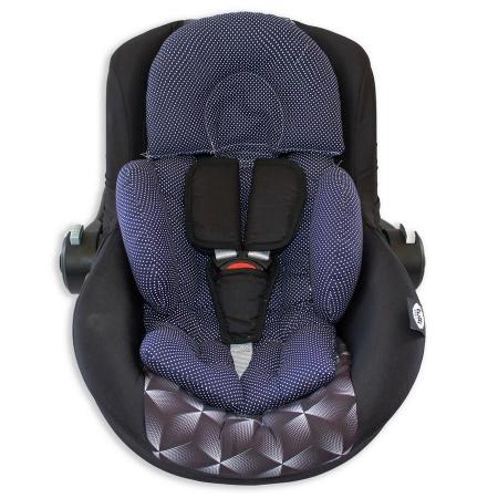 Imagem de Colchonete Para Bebê Conforto E Carrinho - Poá Azul Marinho
