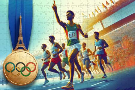 Imagem de Coleção 2 Quebra-cabeças Esportes Olimpicos Atletismo de 60 peças