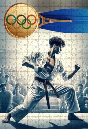 Imagem de Coleção 2 Quebra-Cabeças Esportes Olimpicos Karate 60 Peças
