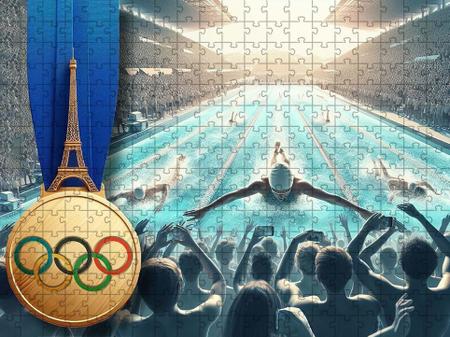 Imagem de Coleção 2 Quebra-cabeças Esportes Olimpicos Natação de 60 peças