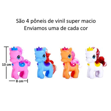 Imagem de Coleção 4 Pequena Pony de Vinil Coloridas Brinquedos Menina