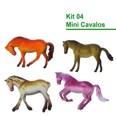 Imagem de Coleção 6 Miniaturas Cavalos Selvagens Animais de Brinquedo em Borracha