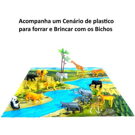 Imagem de Coleção Bichos da Selva com 12 animais de Plástico