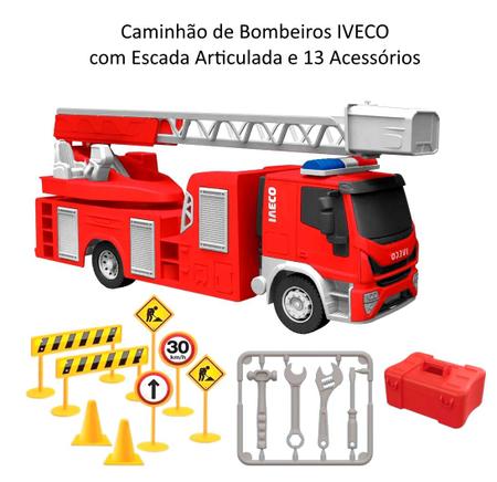 CAMINHÃO DE BRINQUEDO COMBOIO BOMBEIRO COM ACESSORIOS - CAMINHÃO