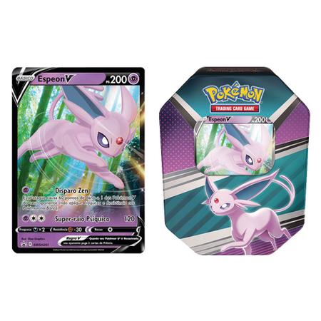 Coleção Cartas Pokemon Evoluções de Eevee Herois V Lata 25 Cartas