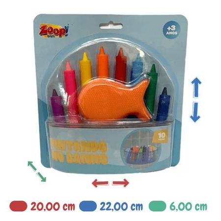 Imagem de Coleção Lápis de Cera Para o Banho 10 Peças Zoop Toys