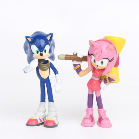 Kit 6 bonecos da turma do Sonic (modelos a escolher) (Sonic, Tails, Dr  Robotnik, Knucles, Amy)