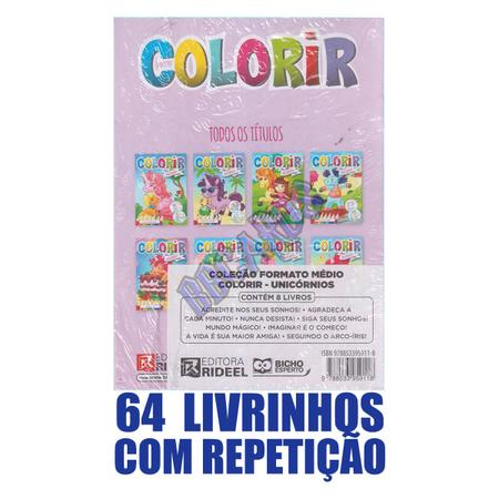 Imagem de Coleção Unicórnios Livros Para Pintar Infantil Atacado