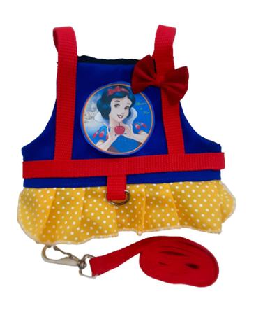 Coleira Peitoral com Guia de Passeio para Cachorro e Gato Branca de Neve - Duda Vest Imagem de Coleira Peitoral com Guia de Passeio para Cachorro e Gato Branca de Neve