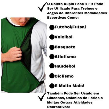 Imagem de Colete de Futebol Treino Jogo Dupla Face Verde/Preto 1 Fit