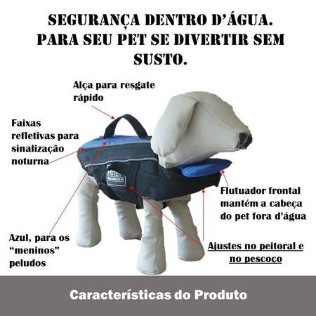 Imagem de Colete Flutuador Salva Vidas Para Cachorro Petzim G 15-30 Kg