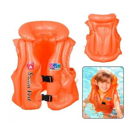 Imagem de Colete Inflável Boia Infantil P/M 15-25kg Laranja