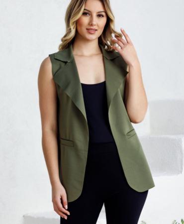 Colete Maxi Feminino Neoprene Cortado a Laser sem Manga Dani