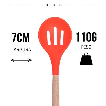 Imagem de Colher Raspa Tudo Perfurada De Arroz Silicone Bambu 32cm