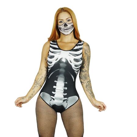 Imagem de Collant Esqueleto Terror Halloween Carnaval Festa Fantasia Horror Medo