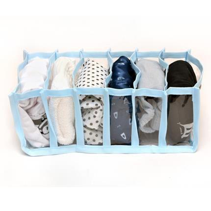 Imagem de Colmeia Organizadora para Biquinis, Body de Bebê Transp Viés Azul 2 peças