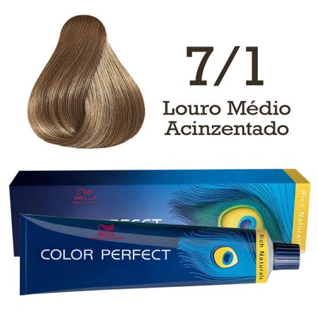 Imagem de Coloração 7/1 Louro Médio Acinzentado Color Perfect  Wella Professionals