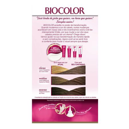 Imagem de Coloração biocolor kit - tons escuros - castanho claro 5.0