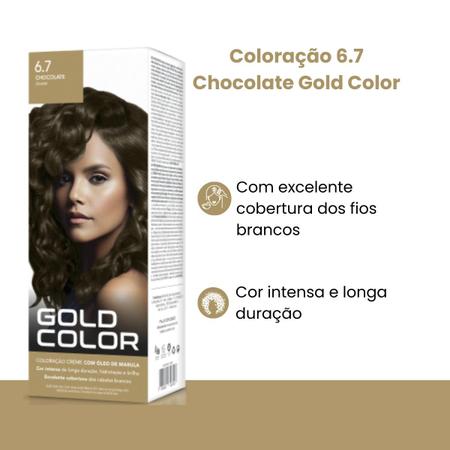 Imagem de Coloracao Creme Chocolate 6.7 Oleo Marula Brilho Gold Color