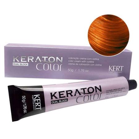 Imagem de Coloração Creme Dual Block Keraton Color 8.34 Louro Claro Dourado Acobreado 50g - Kert