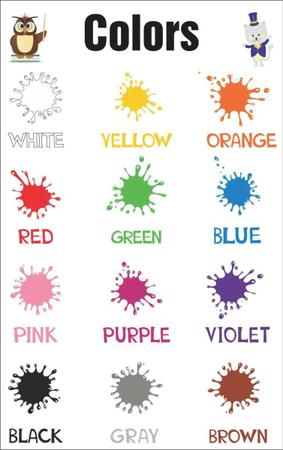 Imagem de Colors Cores Em Inglês Escolar Painel Lona