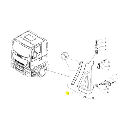 Imagem de Coluna Frontal Direita Para Iveco Tector - 504116074