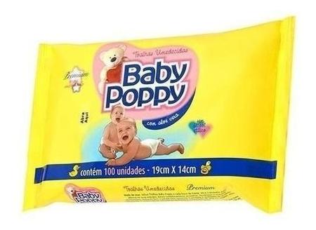 Imagem de combo 10x100 toalhas lenços umedecidos baby poppy premium mais encorpada (total 1000 toalhas)