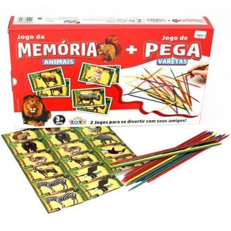 Kit com 2 Jogos de Memória - Frutas e Animais