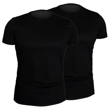 Imagem de Combo 2 Camisetas T-Shirt Lisa Preto 100% Algodão Fio 30.1 Penteado Premium Alta Qualidade