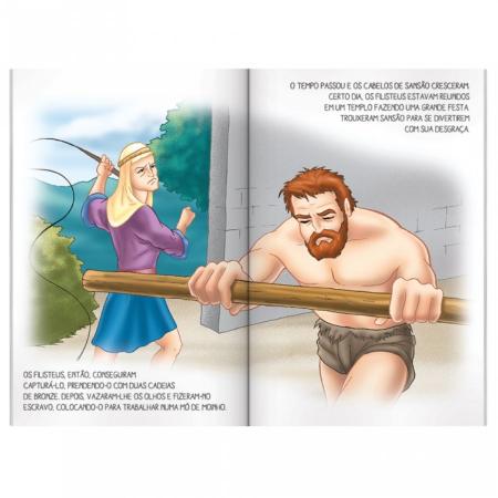 Imagem de Combo 2 Livros Clássicos da Bíblia: Sansão  Infantil  SBN Crianças Infantil Evangélico Filhos Meninos Bebê Cristão Família Gospel Igreja Ministério