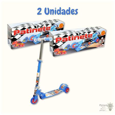 Imagem de Combo 2 Patinetes Infantil 3 Rodas Radical Ergonômico Altura Ajustável Menino