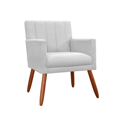 Imagem de Combo 2 Poltronas Decorativa Para Consultório Escritório Cecília Suede Branco - LM DECOR