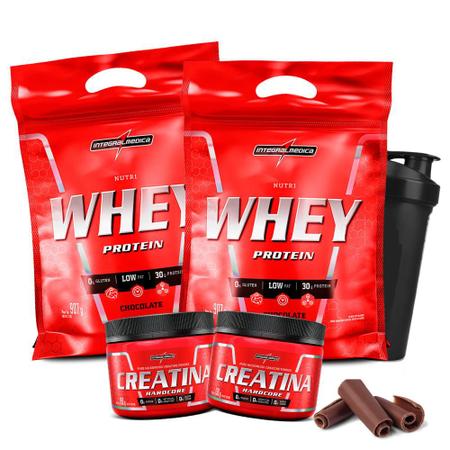 Imagem de Combo 2x Nutri Whey Protein 2x Creatina + Coqueteleria