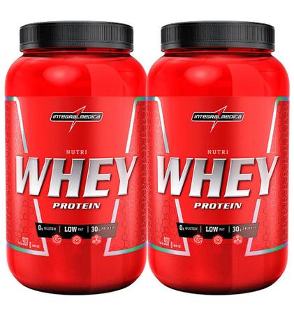 Imagem de Combo 2x Suplemento em Pó Nutri whey Protein Para Ganho de Peso Chocolate 900g Pote - Integralmedica