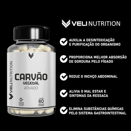 Imagem de Combo 3 Carvão Vegetal Ativado Veli Nutrition 180 Cápsulas