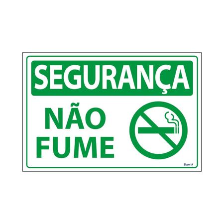 Imagem de Combo 3 Placas De Sinalização Segurança Não Fume 30x20 Ecom IA - SS10 F9e