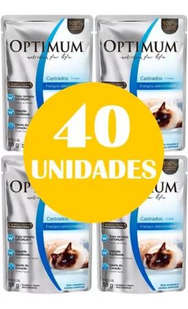 Imagem de Combo 40 Un Sachê Optimum Gatos Castrados 85g