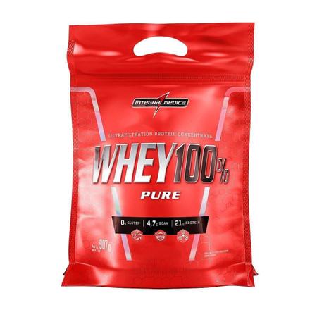 Imagem de Combo 4x Whey Protein 100% Pure Nutri Concentrado Chocolate 900g + Coqueteleira - Integralmédica