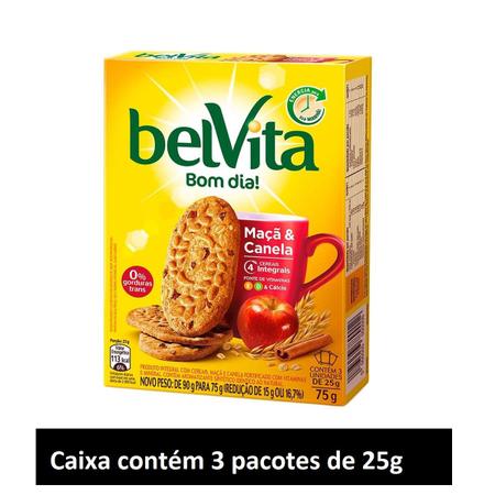 Imagem de Combo 5 caixas Biscoito Integral Belvita Maçã e Canela 75g