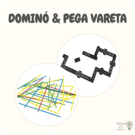 Combo 6 Jogos Tabuleiro 6 em 1 Xadrez Damas Trilha Ludo Pega-Varetas Dominó  Escolar - Person - Jogo de Dominó, Dama e Xadrez - Magazine Luiza